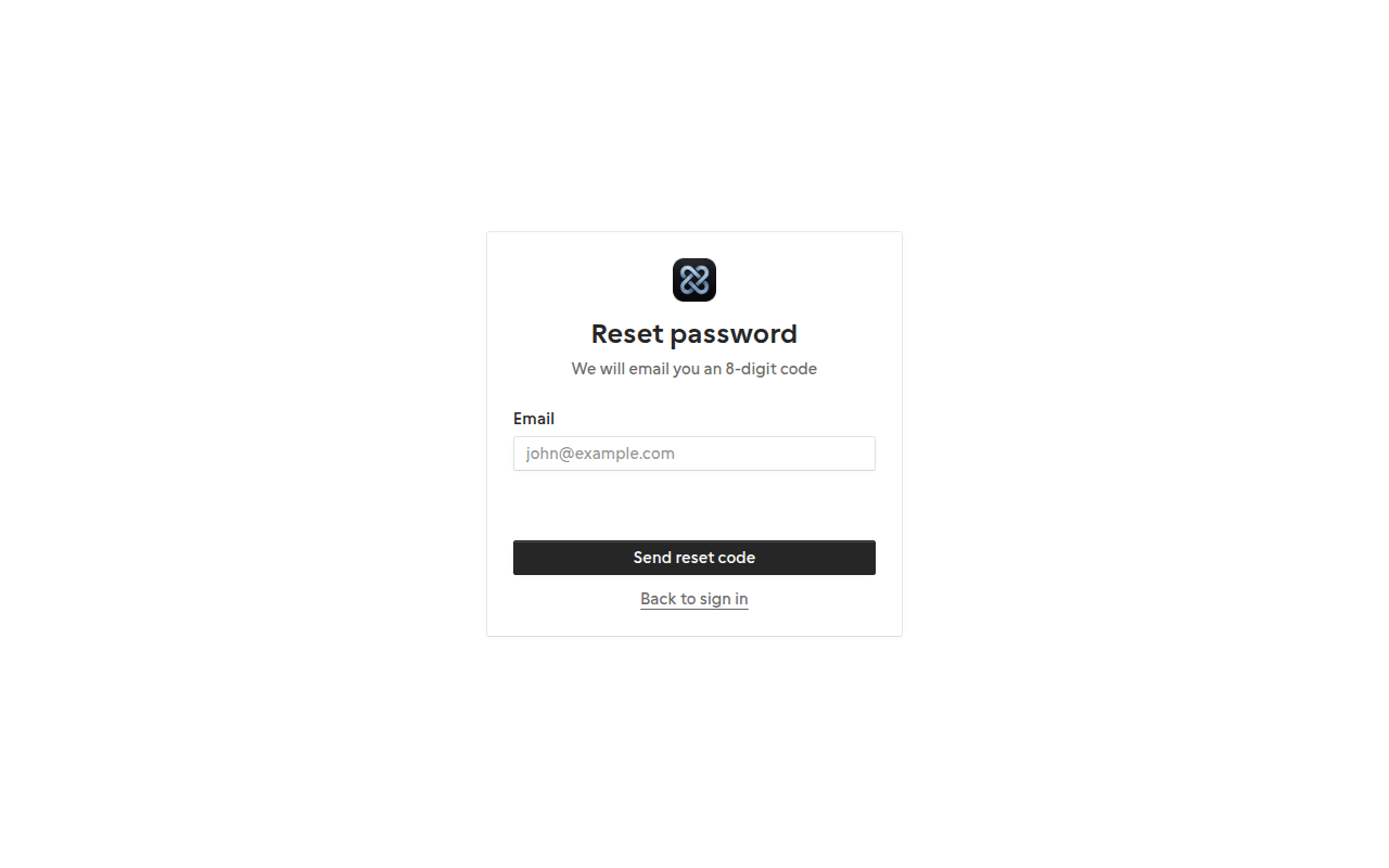 TradeField forgot password page
