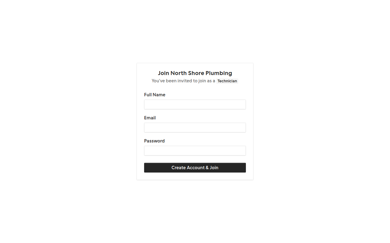 TradeField team invite acceptance page